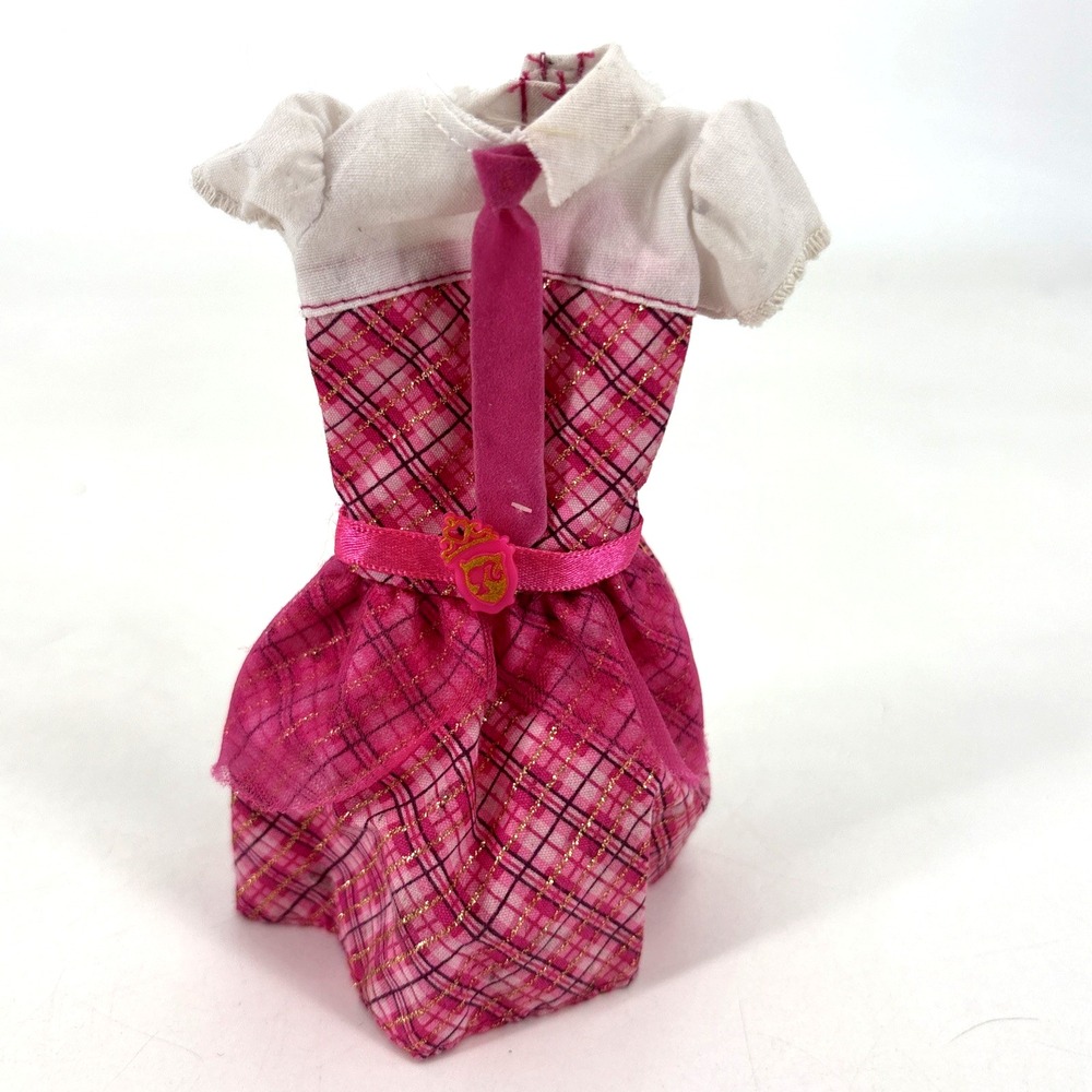 Barbie Princess Charm School Blair Doll‎ DRESS ONLY Pink Plaid Uniform